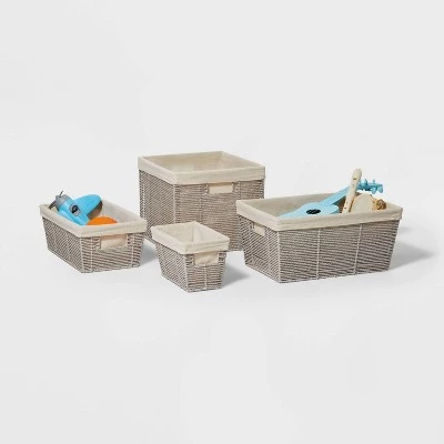 16" x 9" x 6" Woven Twisted Paper Rope Media Basket Gray - Brightroom™ 5 16" x 9" x 6" Woven Twisted Paper Rope Media Basket Gray - Brightroom™ - Image 3