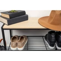 3 Tier Shoe Rack Black Metal with Natural Wood - Brightroom™ -Brightroom shop GUEST 25c02cd7 83d7 43ab b1c5 e81b1f1b8427