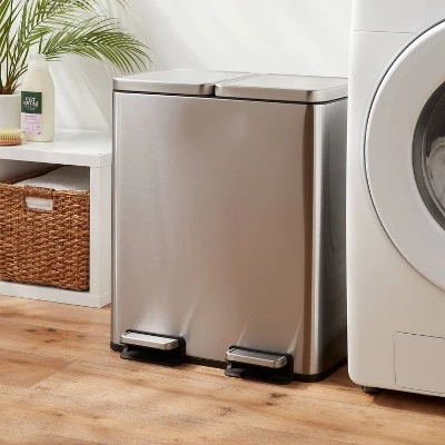 60L Stainless Steel Step Trash and Recycle Can - Brightroom™ 3 60L Stainless Steel Step Trash and Recycle Can - Brightroom™