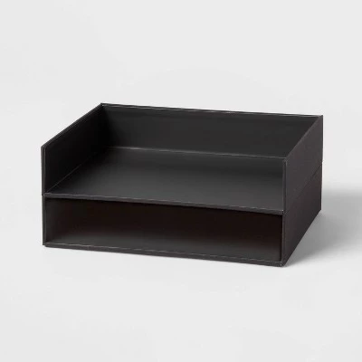 Canvas Letter Tray Organization Set of 2 - Brightroom™ Gray 5 Canvas Letter Tray Organization Set of 2 - Brightroom™ Gray - Image 3