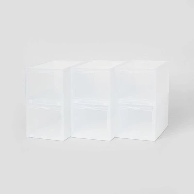 Small Stackable Bins Front Opening Clear Plastic - Brightroom™ 7 Small Stackable Bins Front Opening Clear Plastic - Brightroom™ - Image 5