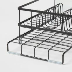 Space Saver Steel Dish Rack with Utensil Tray Black - Brightroom™ -Brightroom shop GUEST 3dcaadb5 1755 4837 84be 21582d23f31b