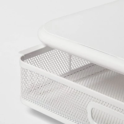 Mesh Monitor Stand with Drawer White - Brightroom™ 4 Mesh Monitor Stand with Drawer White - Brightroom™ - Image 2