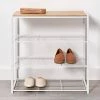 4 Tier Shoe Rack White Metal with Natural Wood - Brightroom™ -Brightroom shop GUEST 6093b851 f8d2 4adb ad7f 97aefd41c9b2