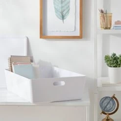 26L Stacking Bin with Lid White - Brightroom™