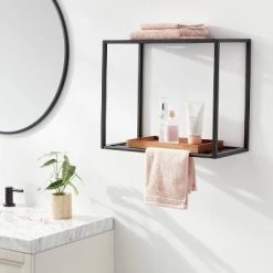 Wall Shelf Black Metal - Brightroom™