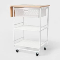 Metal Storage Cart with Mesh Drawer and Wood Top - Brightroom™ White -Brightroom shop GUEST 6a3f4f1c bcb3 4ae4 9689 38ee247e03c3