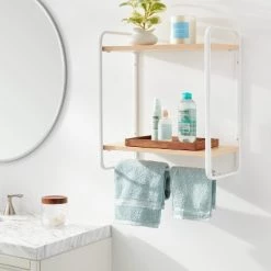 Brightroom shop 10 Wood Wall Shelf White Metal - Brightroom™