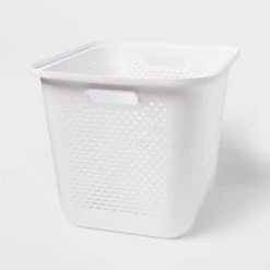 Large Decorative Plastic Bin with Cutout Handles - Brightroom™ White -Brightroom shop GUEST 8042b247 d9e2 4bbb b780 b457f7d708f4