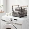 Wire Open Front Basket Black with Natural Wood Handles - Brightroom™ -Brightroom shop GUEST 8751e98c ead3 4c2b 899e 998cf70c29bb
