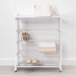 4 Drawer Metal Storage Organizer White - Brightroom™