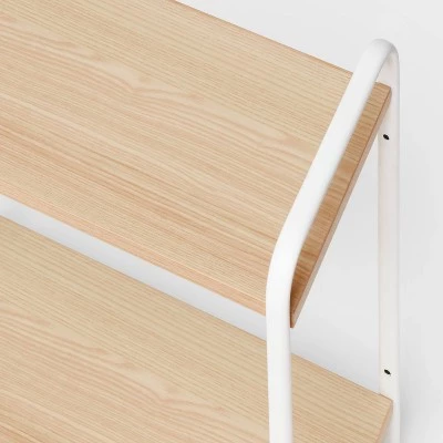 Wood Wall Shelf White Metal - Brightroom™ 4 Wood Wall Shelf White Metal - Brightroom™ - Image 2