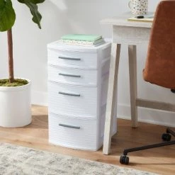 4 Drawer Medium Tower Off-White - Brightroom™