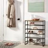 5 Tier Shoe Rack Black Metal with Natural Wood - Brightroom™ -Brightroom shop GUEST af7cae0b 946e 4802 b998 c51159d751f1