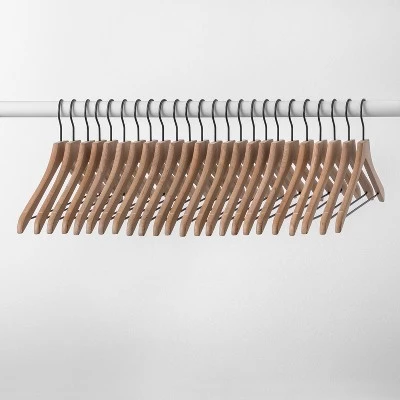 24pk Wood Suit Hangers - Brightroom™ Natural 7 24pk Wood Suit Hangers - Brightroom™ Natural - Image 5