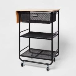 Metal Storage Cart with Mesh Drawer and Wood Top - Brightroom™ White -Brightroom shop GUEST b9ec02d7 e818 4bdb 9f48 5453473bab39