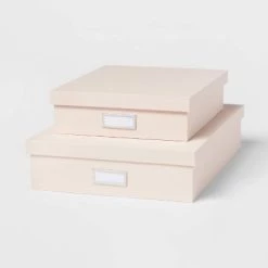 Canvas Desk Storage Box Set of 2 - Brightroom™ Gray -Brightroom shop GUEST bb30d296 8cf4 469e ae91 77a1c9edf87d