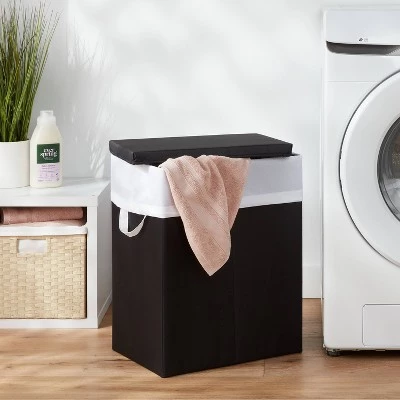 Laundry Hamper with Lift Liner and Lid Black - Brightroom™ 3 Laundry Hamper with Lift Liner and Lid Black - Brightroom™