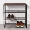 4 Tier Shoe Rack Black Metal with Walnut Wood - Brightroom™ -Brightroom shop GUEST cf06b7f4 5689 4304 b846 3f24676f2c19