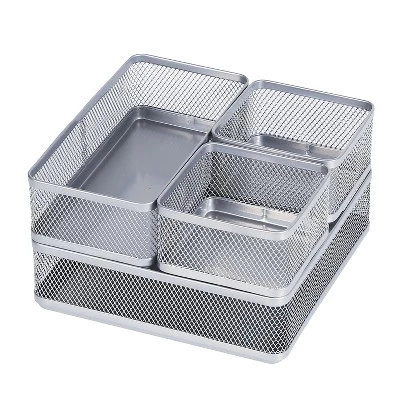 Mesh Desk Organizer Silver - Brightroom™ 3 Mesh Desk Organizer Silver - Brightroom™