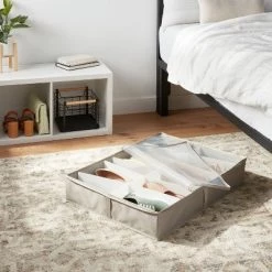 Underbed Fabric Shoe Storage Gray - Brightroom™