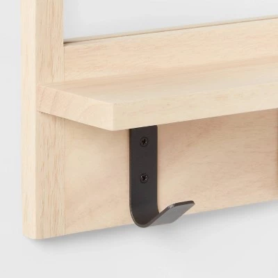 Wood Entryway Organizer with Mirror Light Wood - Brightroom™ 4 Wood Entryway Organizer with Mirror Light Wood - Brightroom™ - Image 2